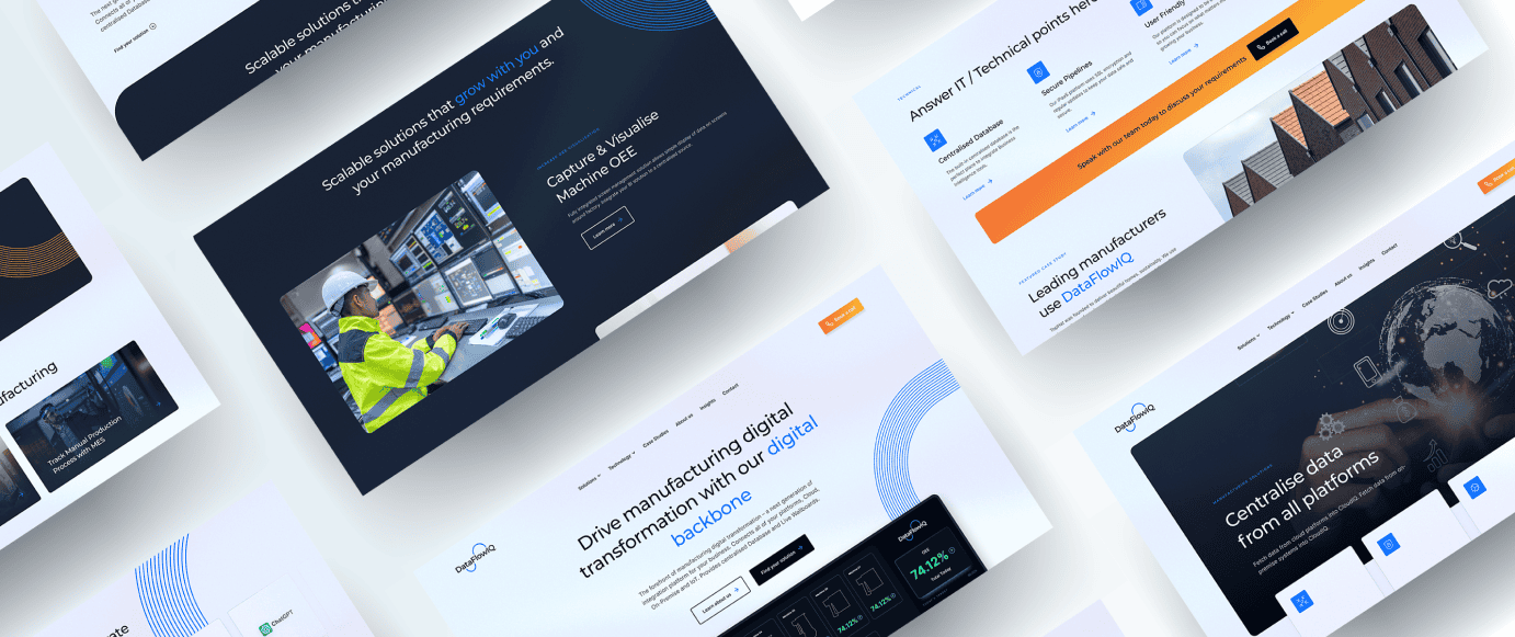 DataFlowIQ Manufacturing Website Design for Startup