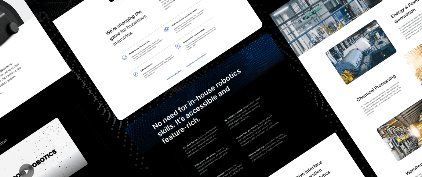 Dock Robotics Website Design on Multiple Desktop Mockups