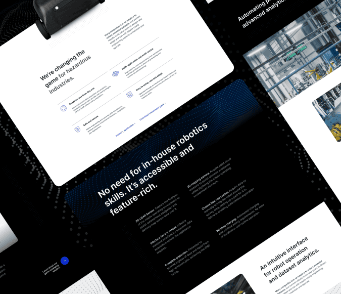 Dock Robotics Website Design on Multiple Desktop Mockups