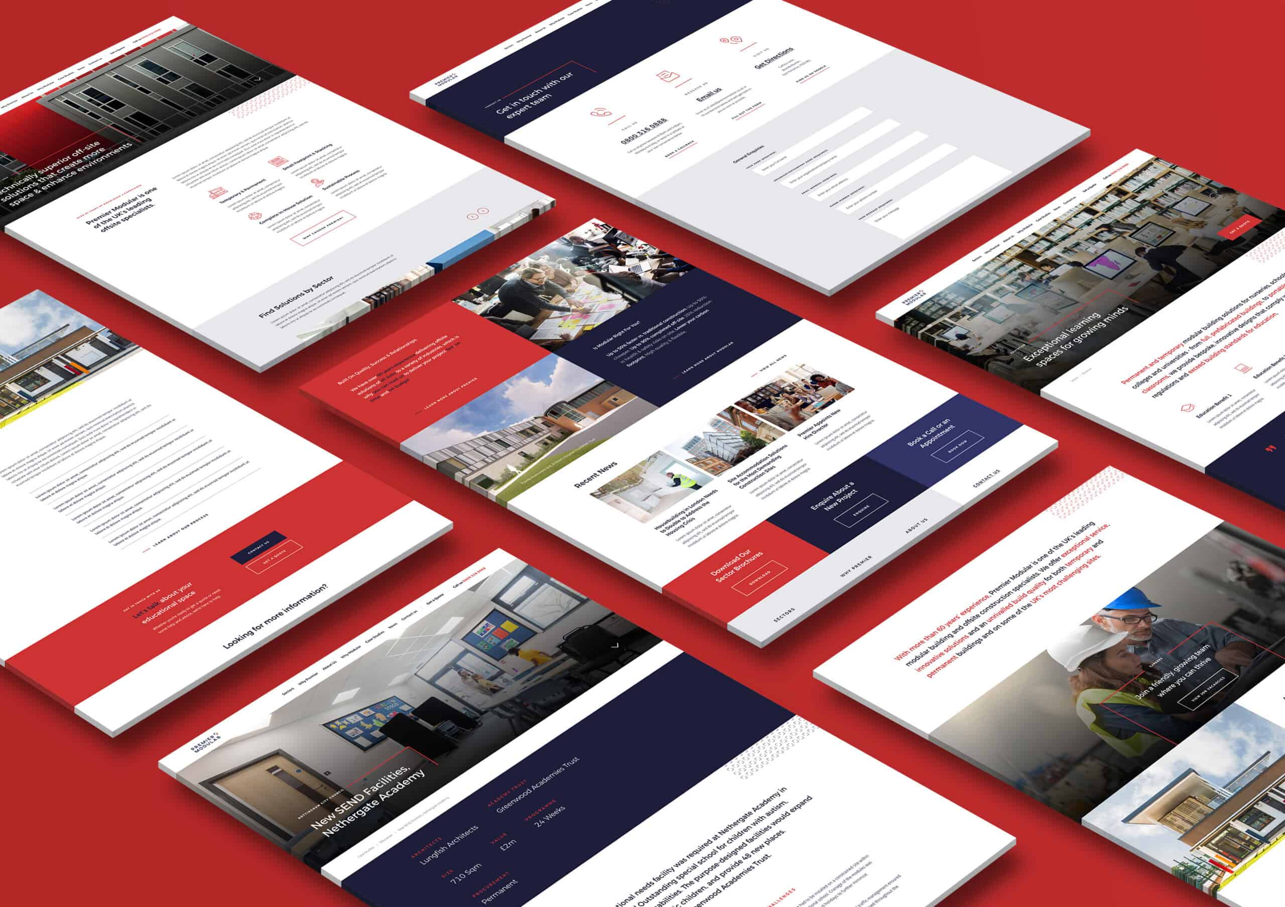 Premier Modular Website Design on Multiple Desktop Mockups